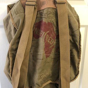 Gap Large Army Green Canvas Vintage Inspi(red) Bono Collection Knapsack Backpack